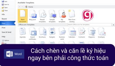 Hướng dẫn chèn và căn lề ký hiệu ngay bên phải công thức toán trong Word